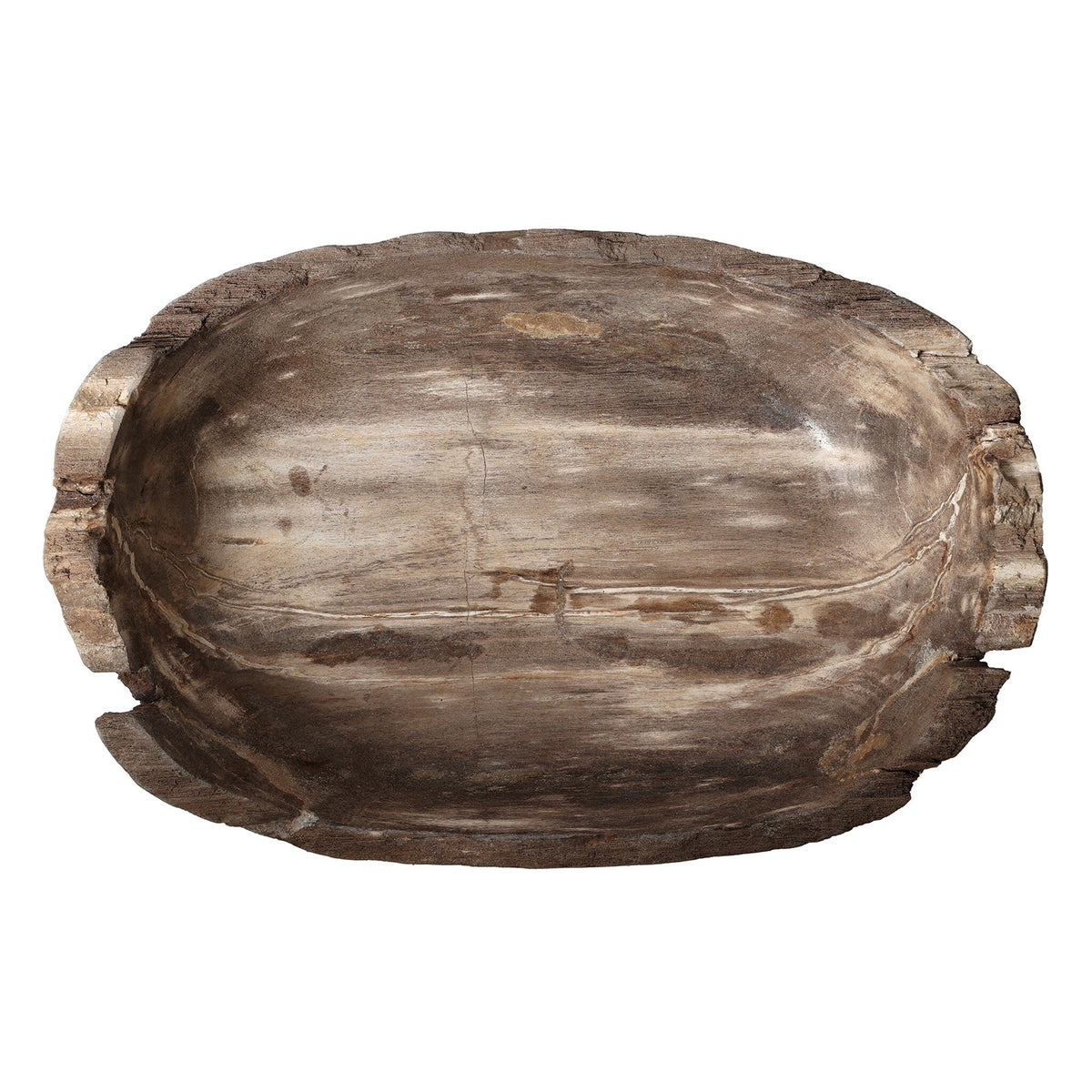 Oval Petrified Wood Bowl