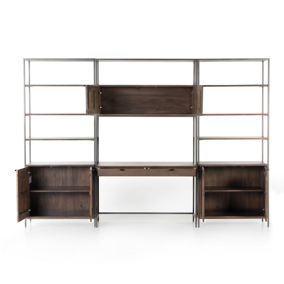 Trey Modular Wall-2pc Bookcase-Desk