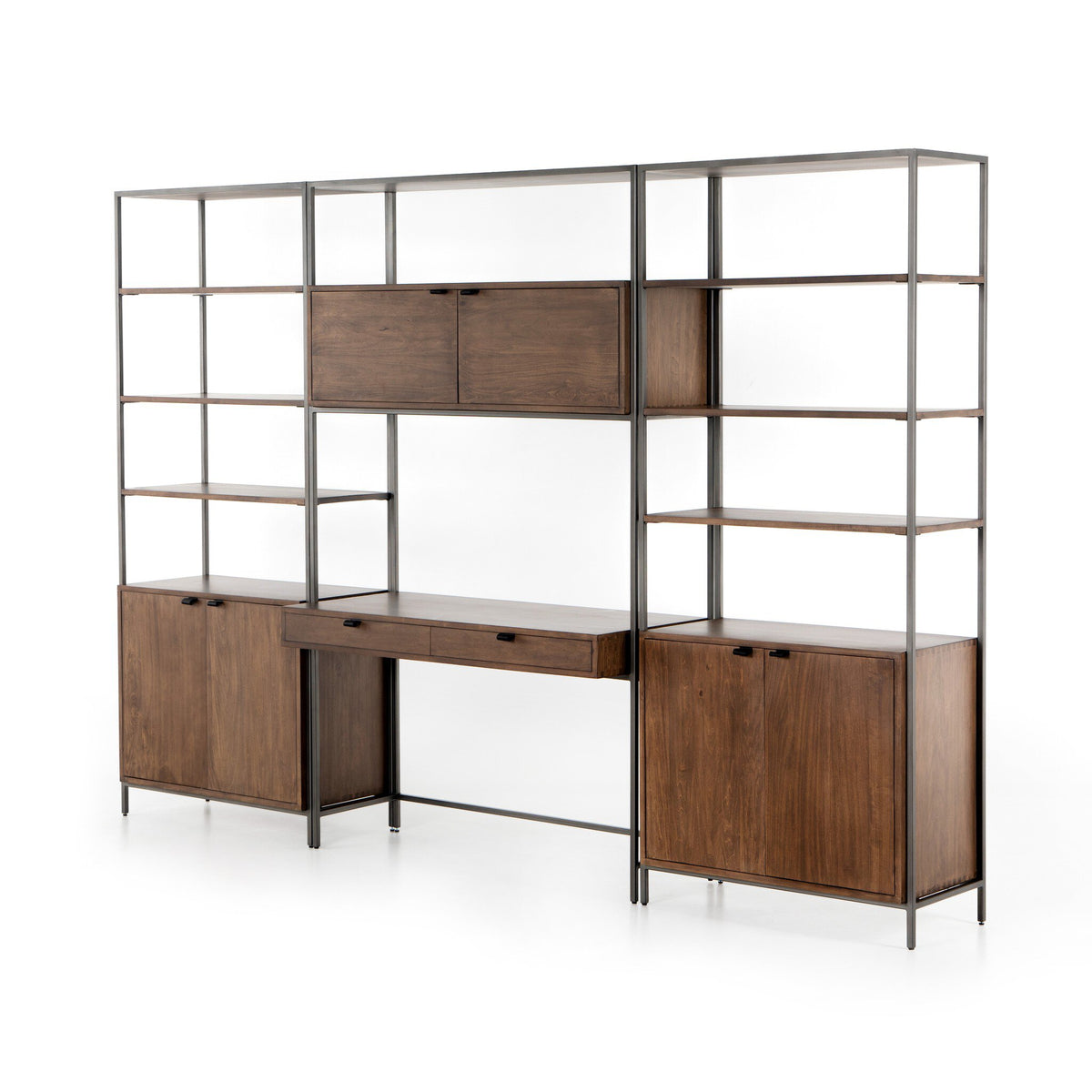 Trey Modular Wall-2pc Bookcase-Desk