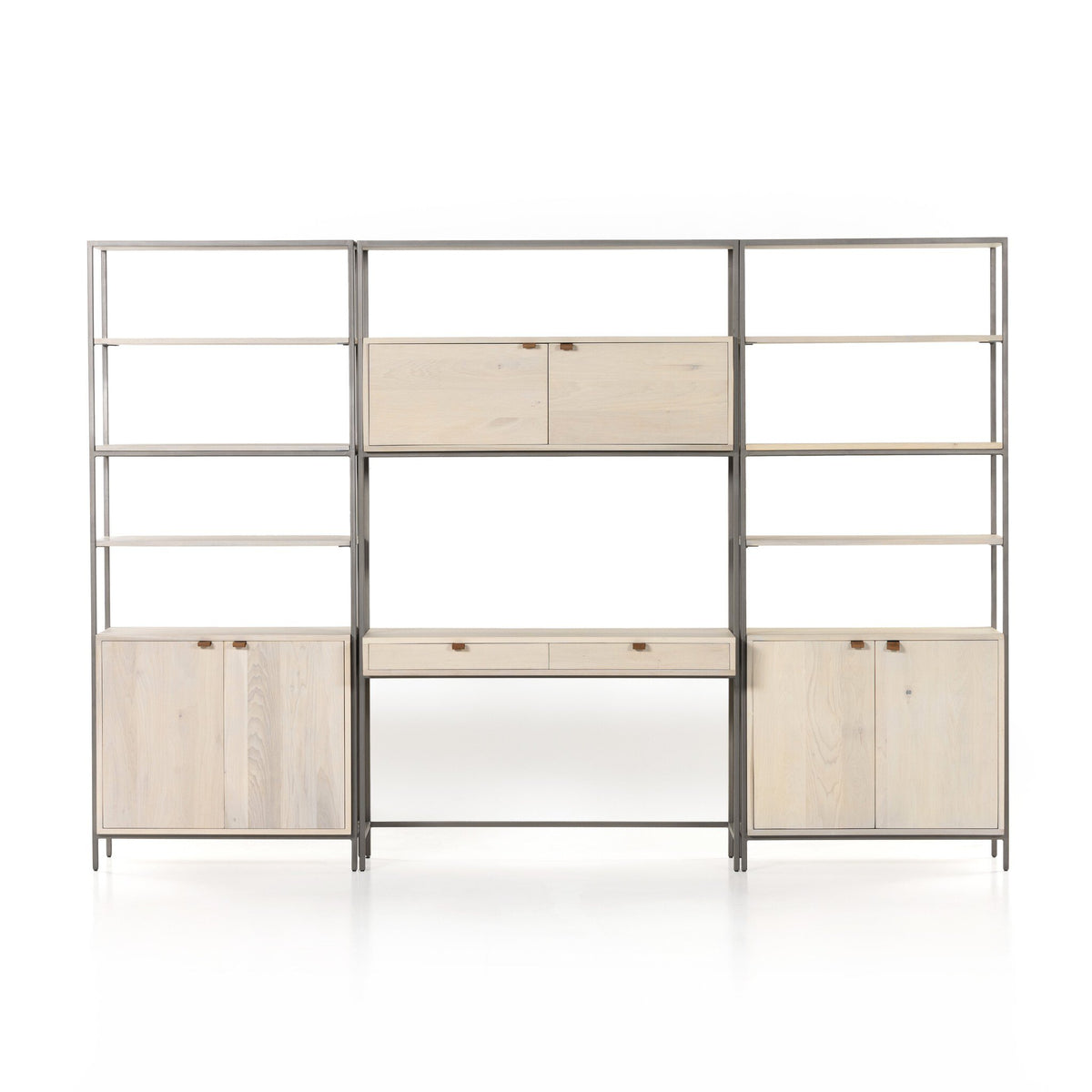 Trey Modular Wall-2pc Bookcase-Desk