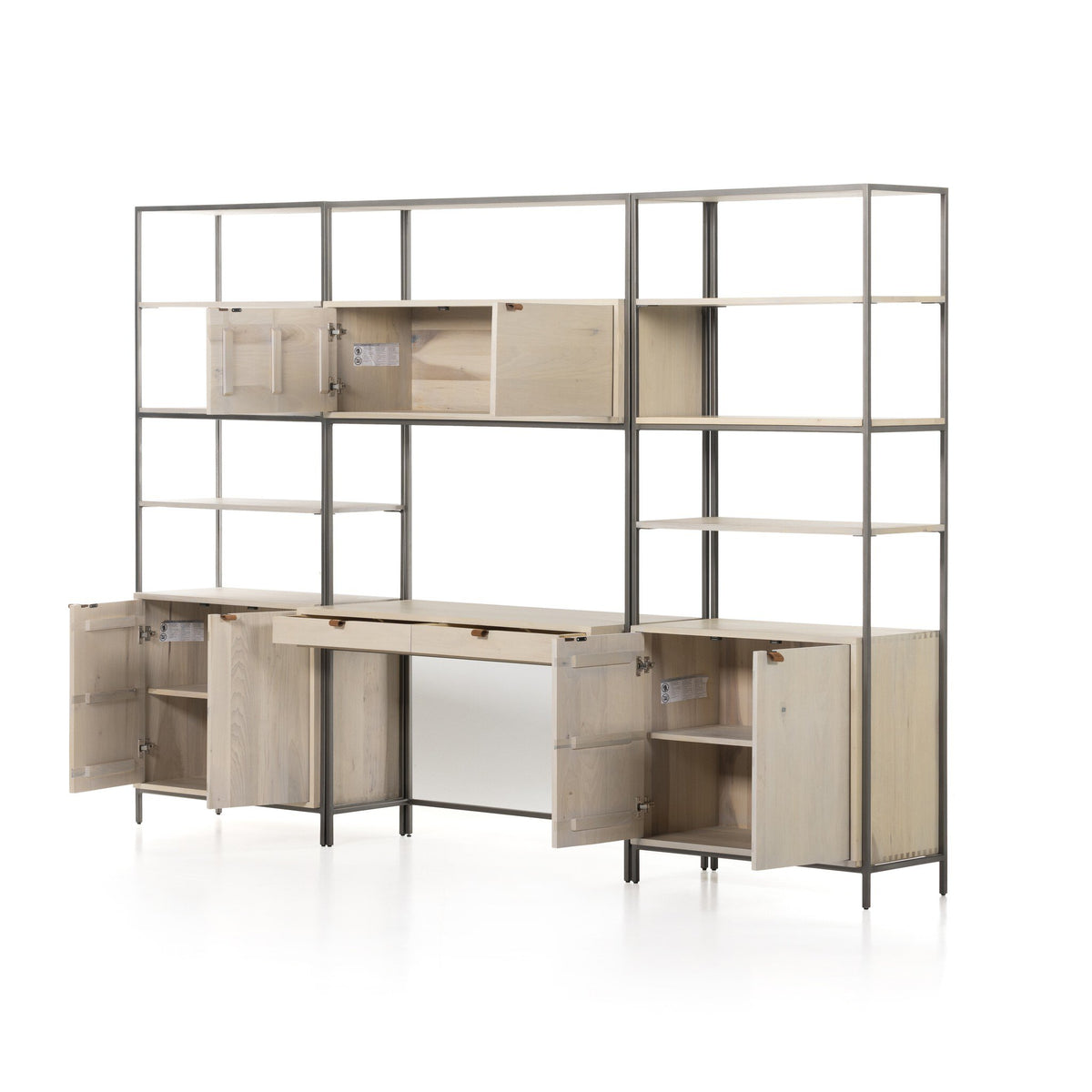 Trey Modular Wall-2pc Bookcase-Desk