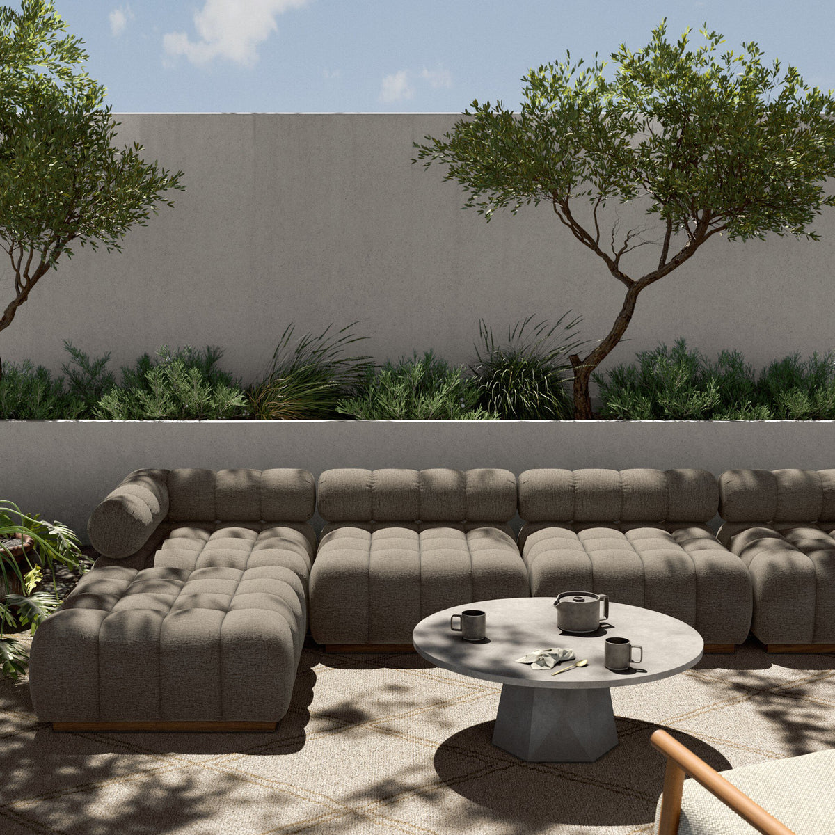 Roma Outdoor 4pc Sectional W/ Ottoman