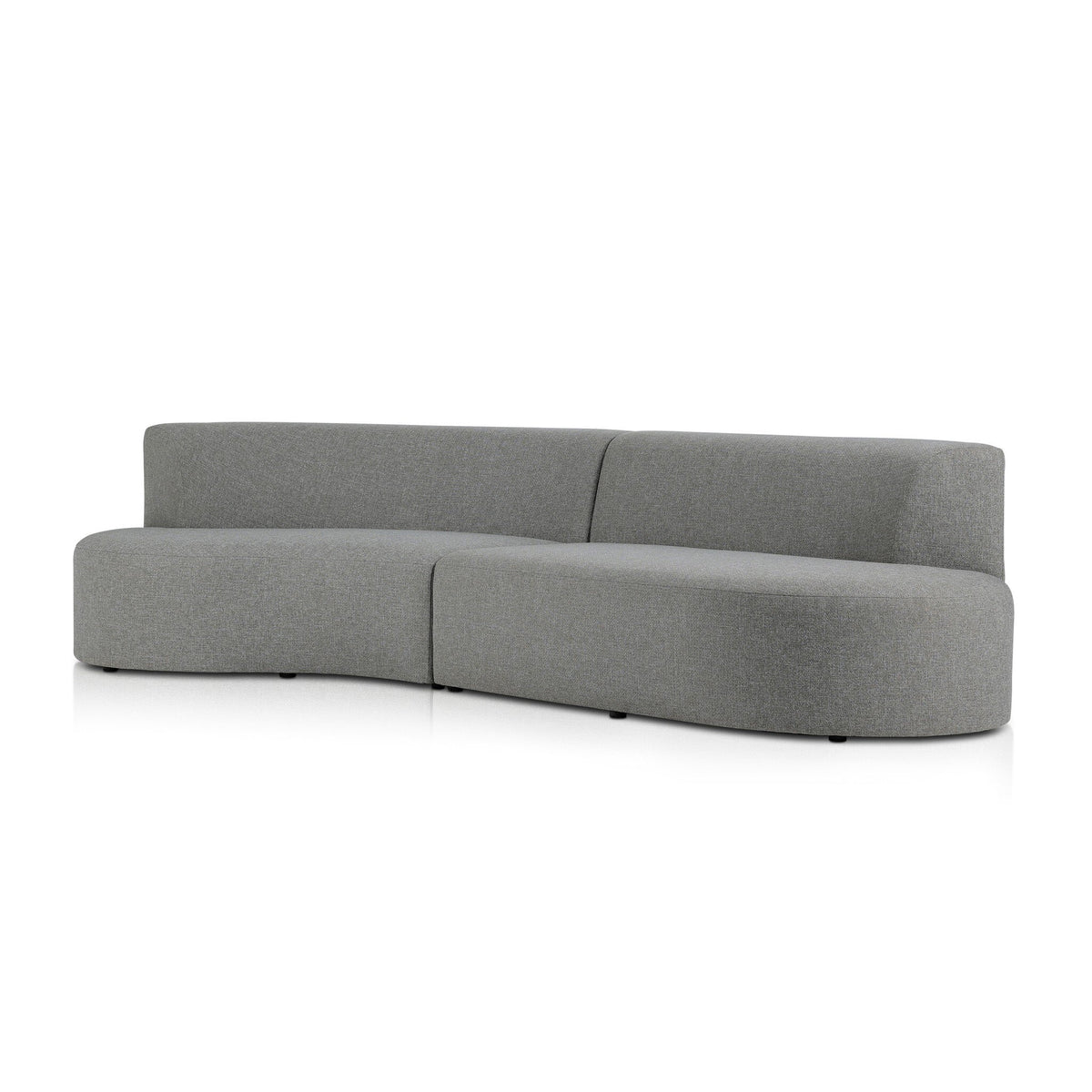 a grey couch with a white background