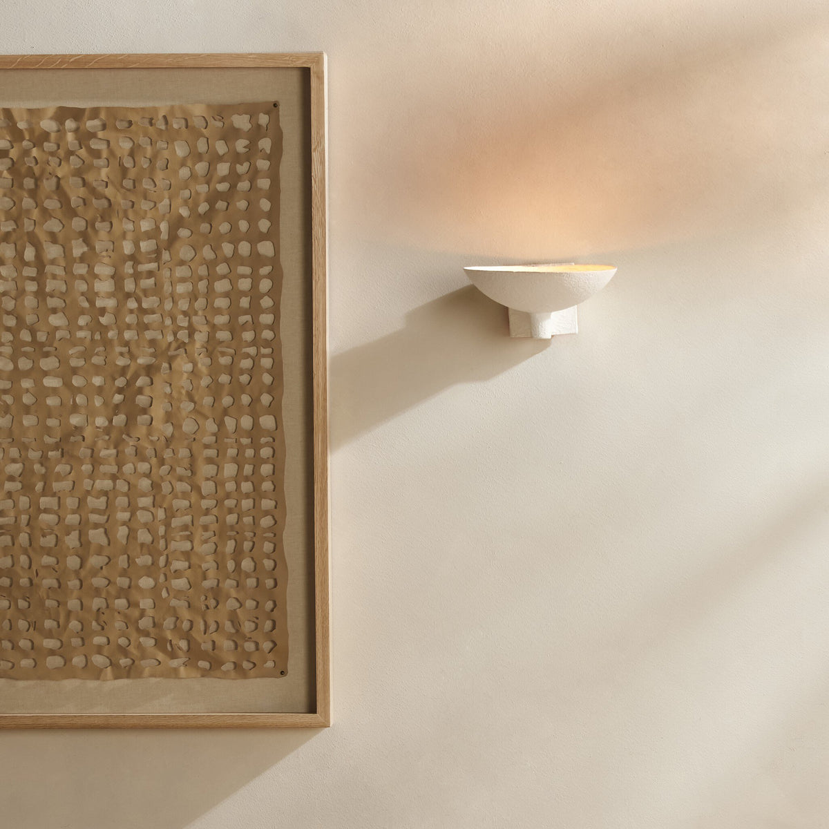 a light fixture on a wall