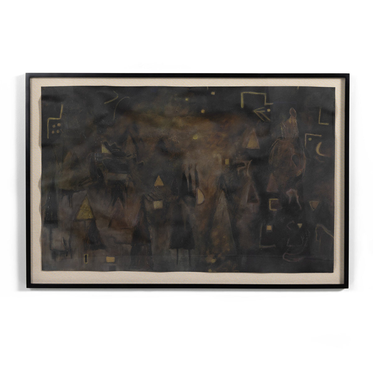 a framed art on a wall