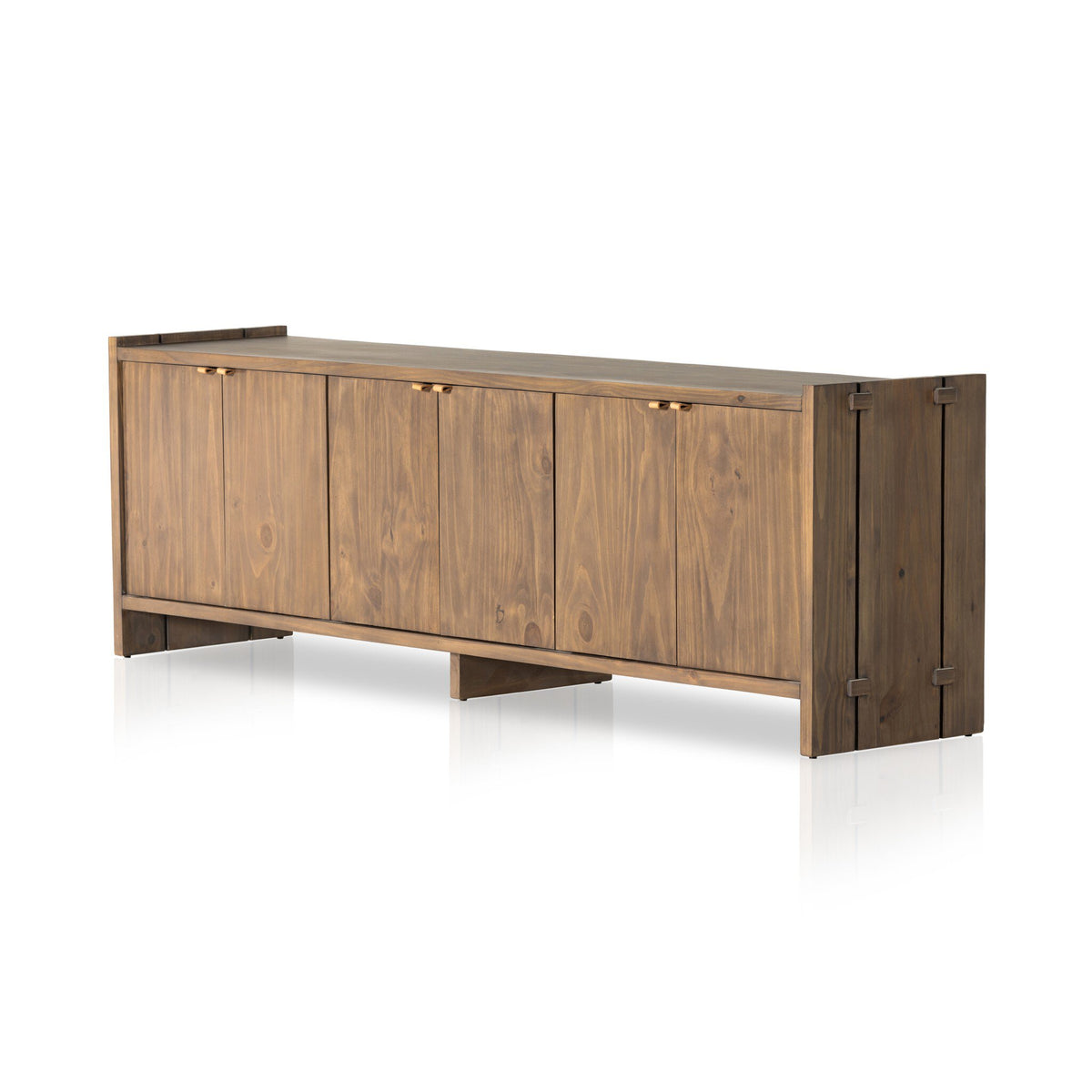 a wooden cabinet with a white background