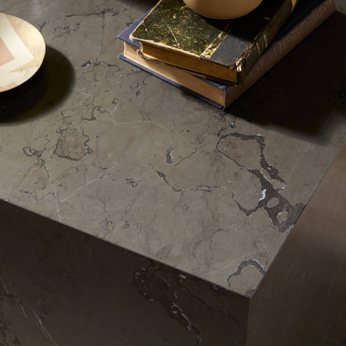 Modern Marble Plinth End Table