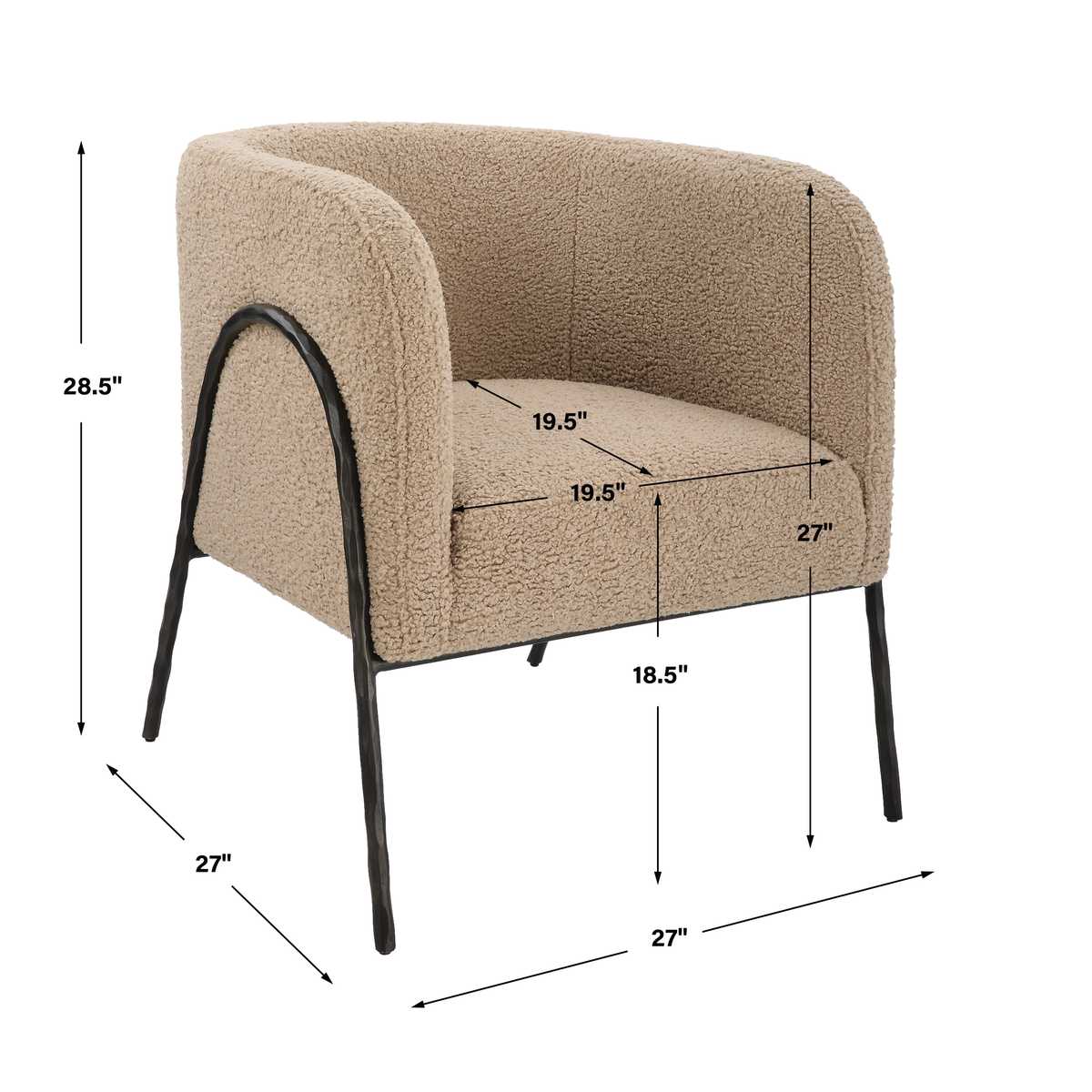 Jacobsen Accent Chair, Latte Shearling