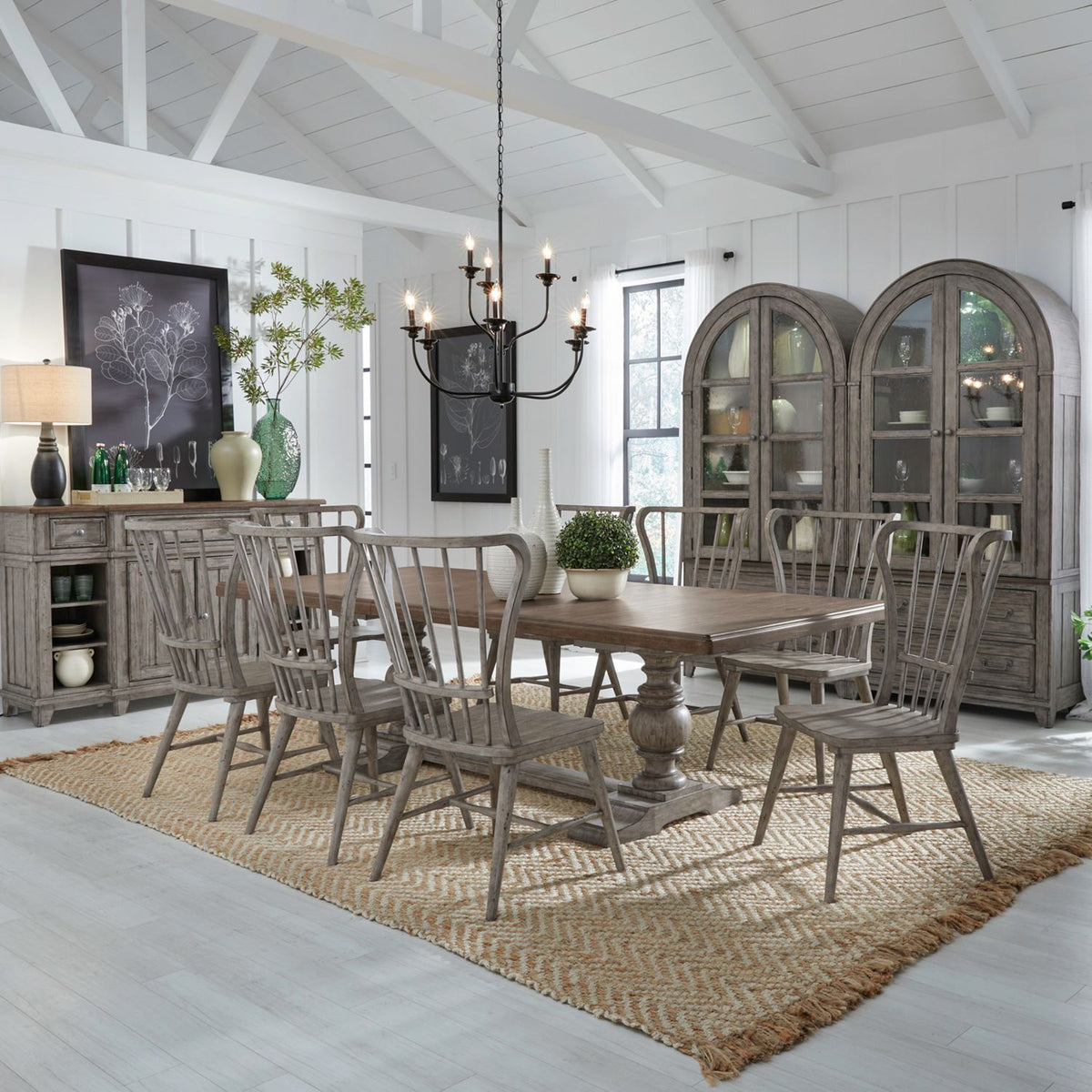 237G-DR-9TRS - 9 Piece Trestle Table Set - Liberty Furniture