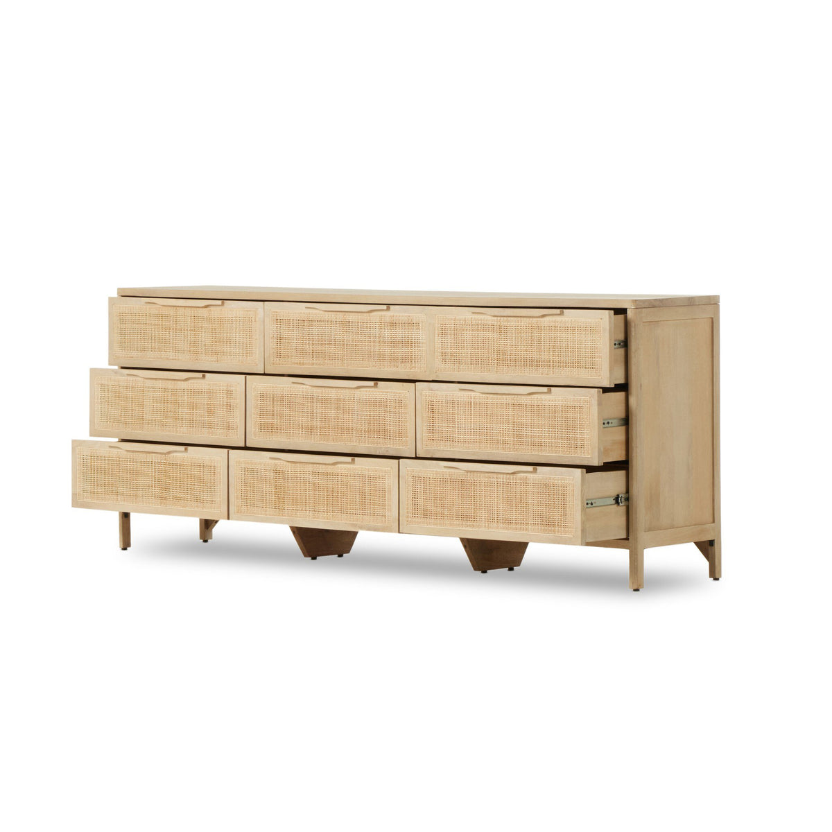 a dresser with drawers on it