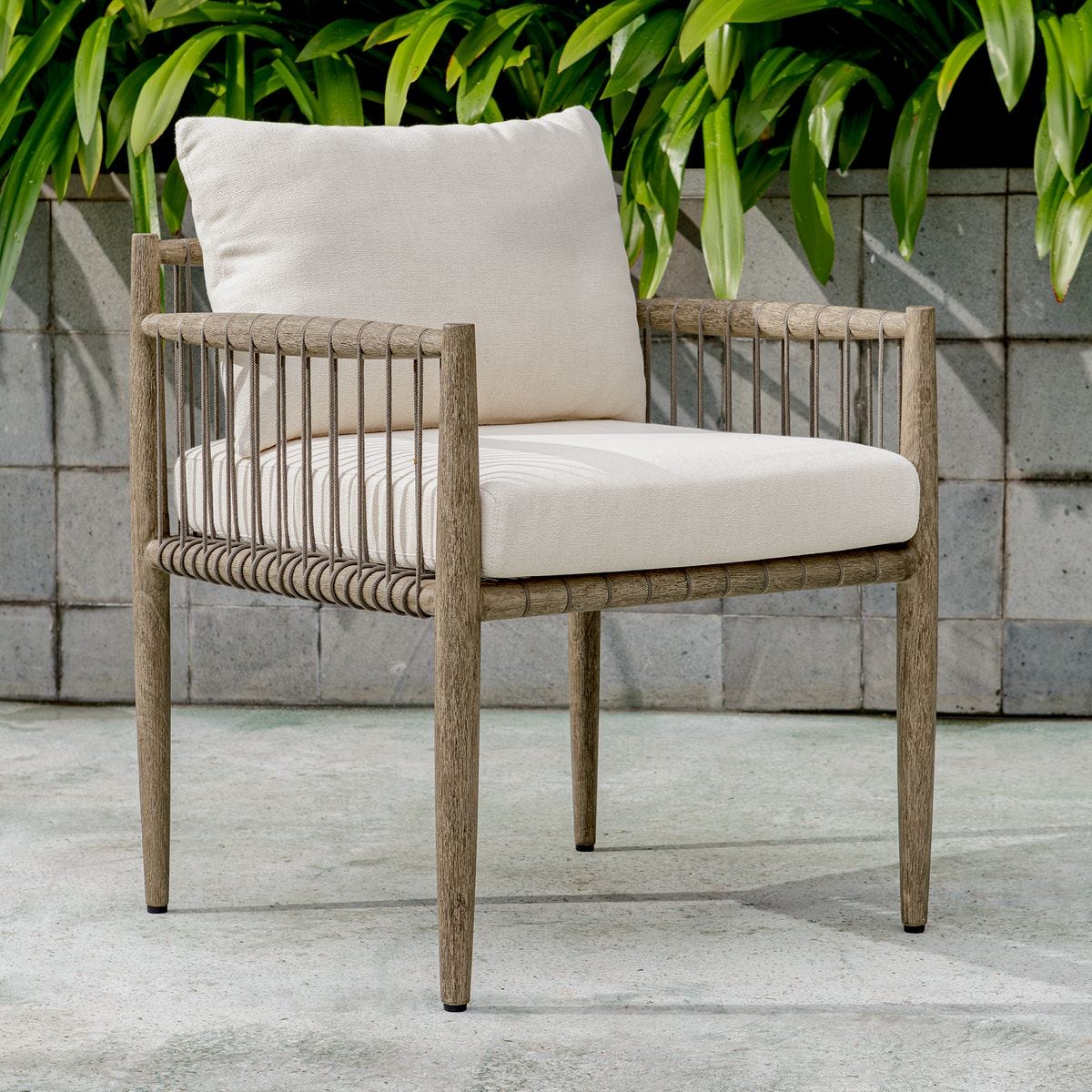 Borneo Outdoor Dining Chair, Oyster