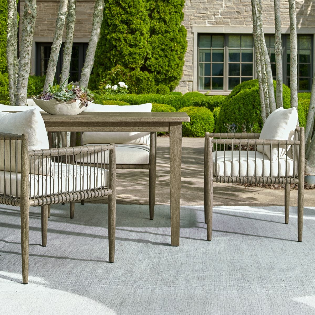 Borneo Outdoor Dining Chair, Oyster