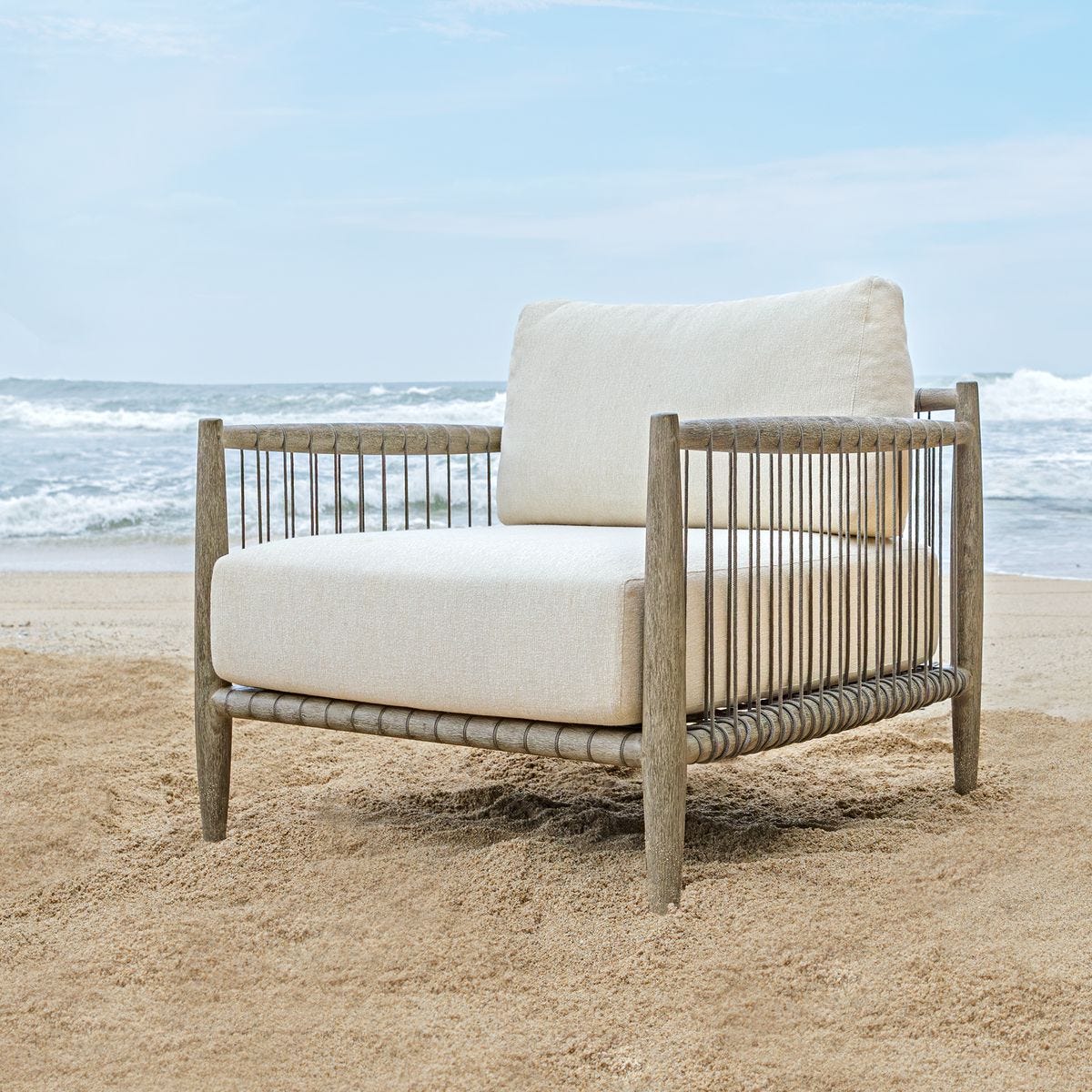 Borneo Outdoor Lounge Chair, Oyster