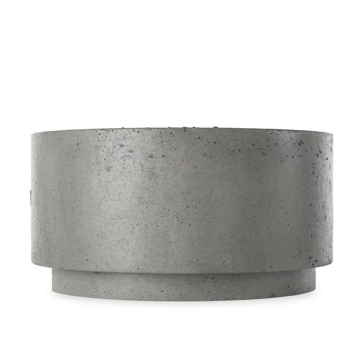 a grey circular object with a white background