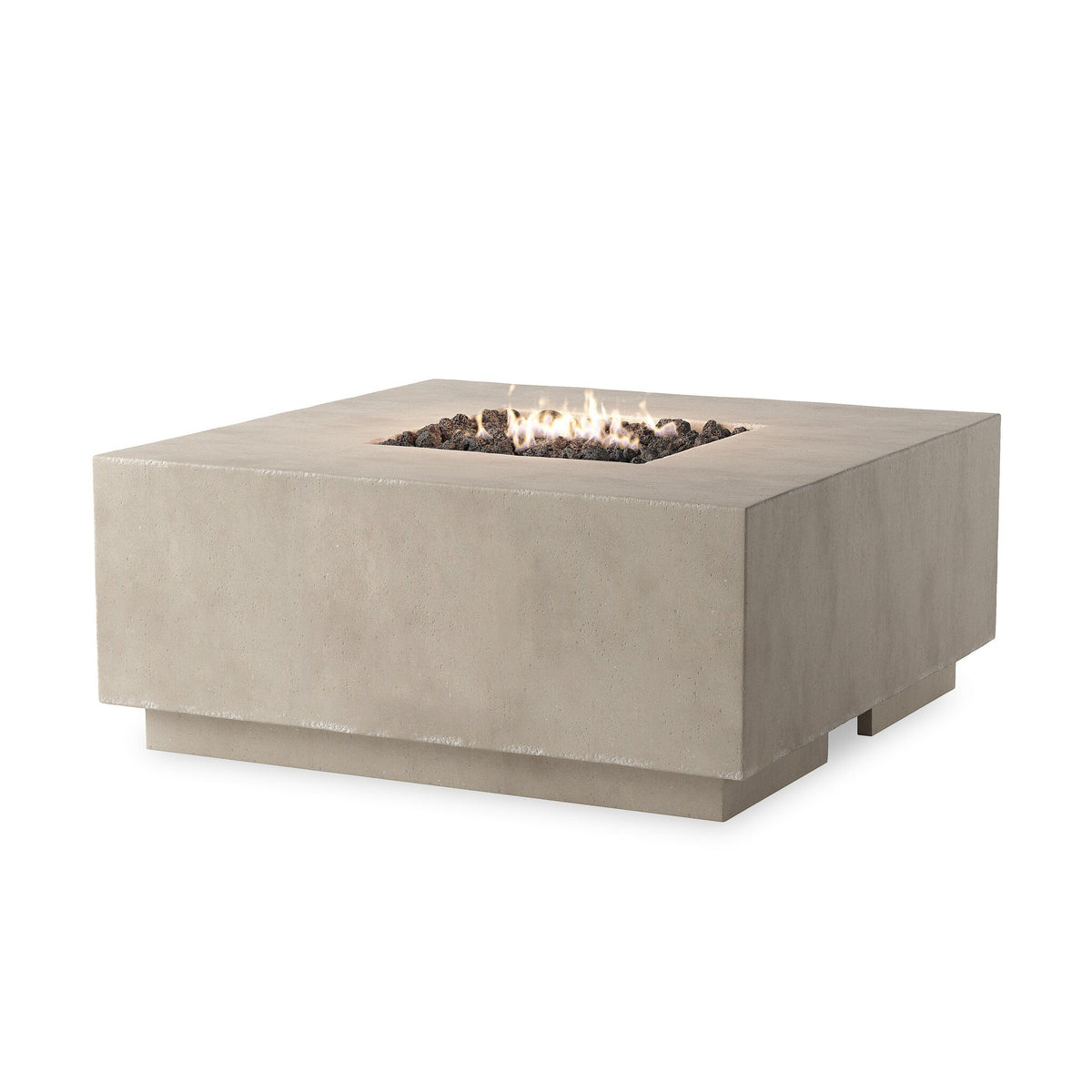 a square concrete fire pit