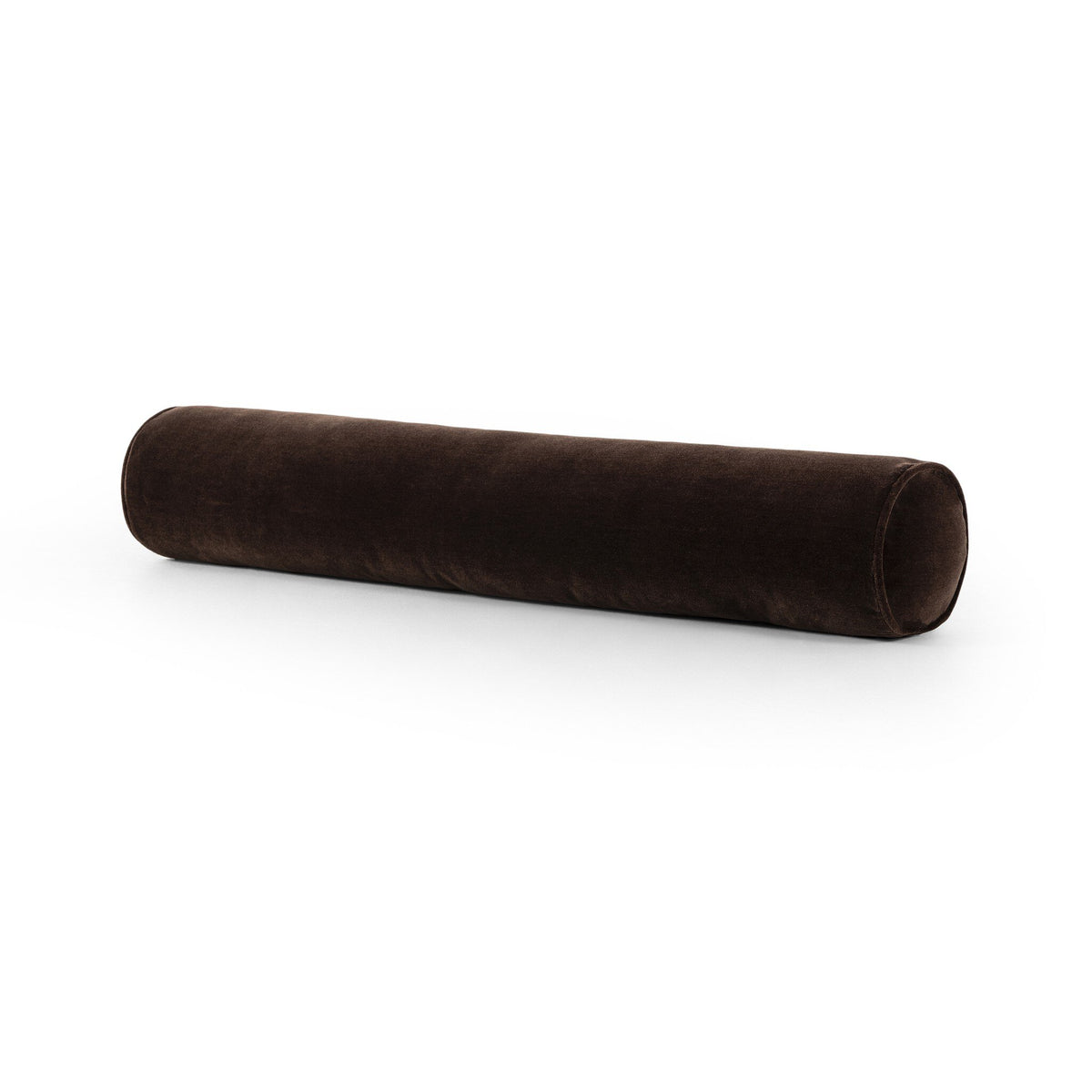 a brown pillow on a white background