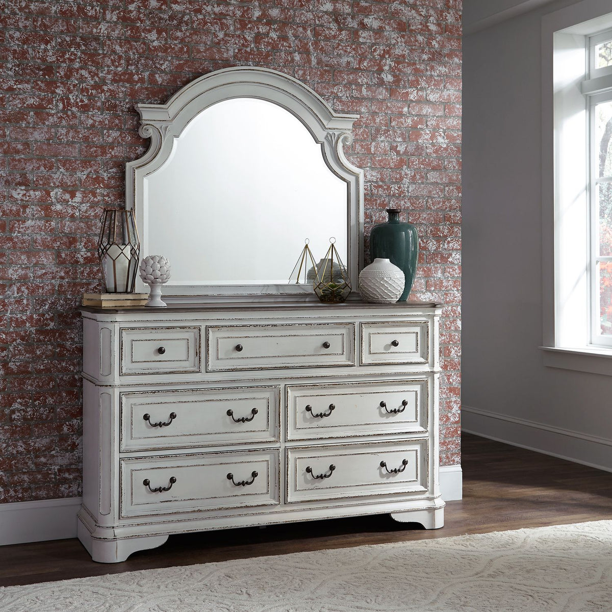 244-BR-CPBDMC - King California Panel Bed, Dresser & Mirror, Chest - Liberty Furniture