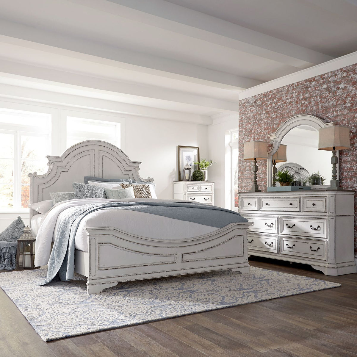 244-BR-CPBDMC - King California Panel Bed, Dresser & Mirror, Chest - Liberty Furniture