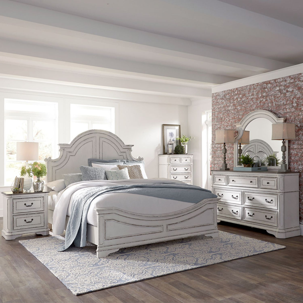 244-BR-QPBDMCN - Queen Panel Bed, Dresser & Mirror, Chest, Night Stand - Liberty Furniture
