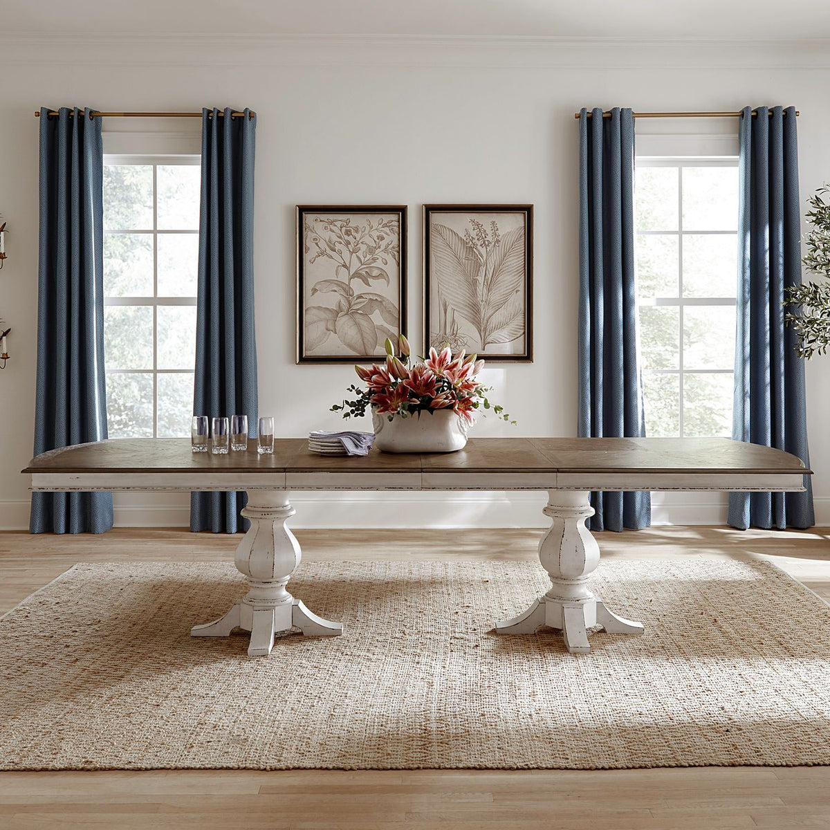 244-DR-2PS - Double Pedestal Table Set - Liberty Furniture