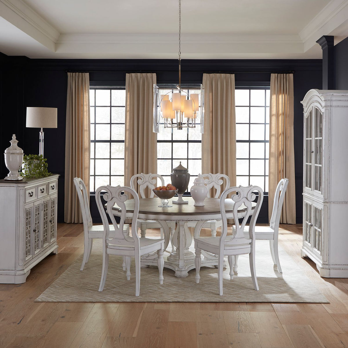 244-DR-O7RPS - Opt 7 Piece Round Ped Table Set - Liberty Furniture