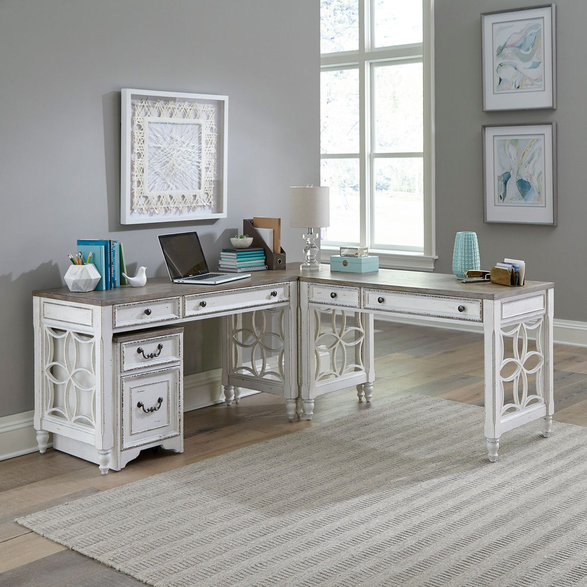 244-HOJ-OLSLD - Opt L Shaped Desk Set - Liberty Furniture