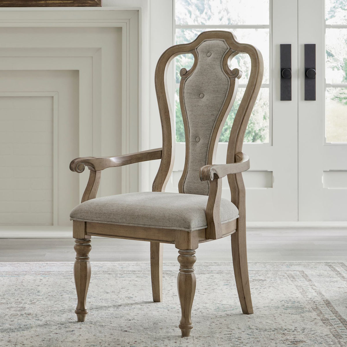 244N-C2501A - Splat Back Uph Arm Chair (RTA) - Liberty Furniture