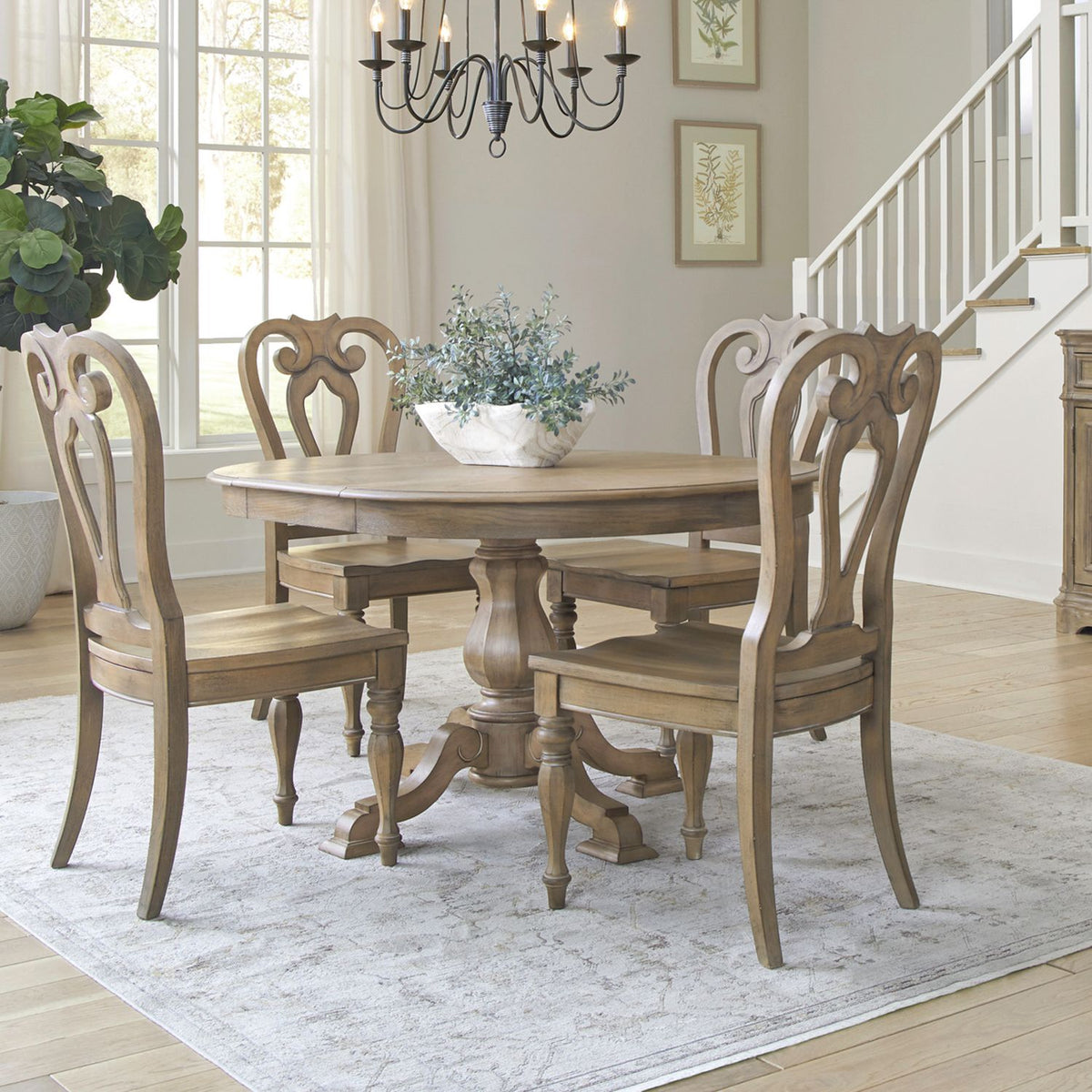 244N-DR-O5PDS - Opt 5 Piece Pedestal Table Set - Liberty Furniture