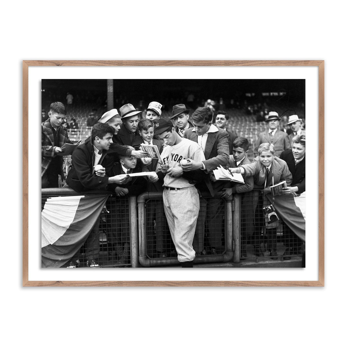 Joe Dimaggio Signing Autotgraphs For Fans By Getty Images