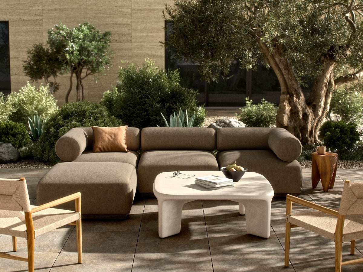 Lenox Outdoor 3pc Sectional W/Ottoman
