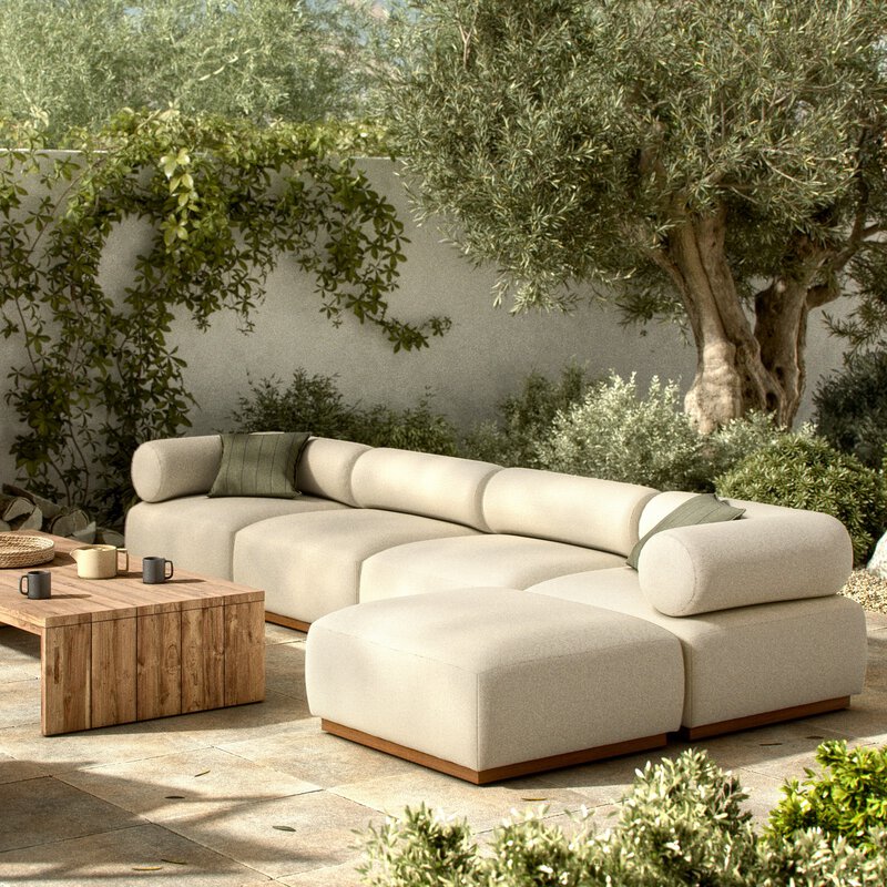 Lenox Outdoor 4pc Sectional W/Ottoman