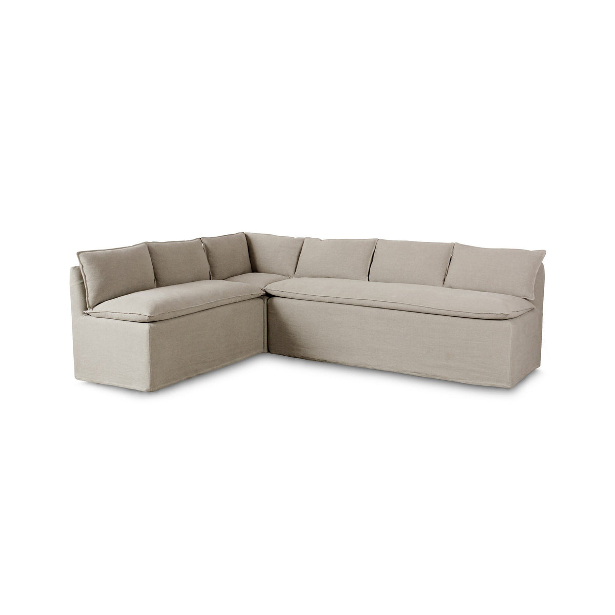Andre Slipcover Dining Banquette, L-Shape 104"