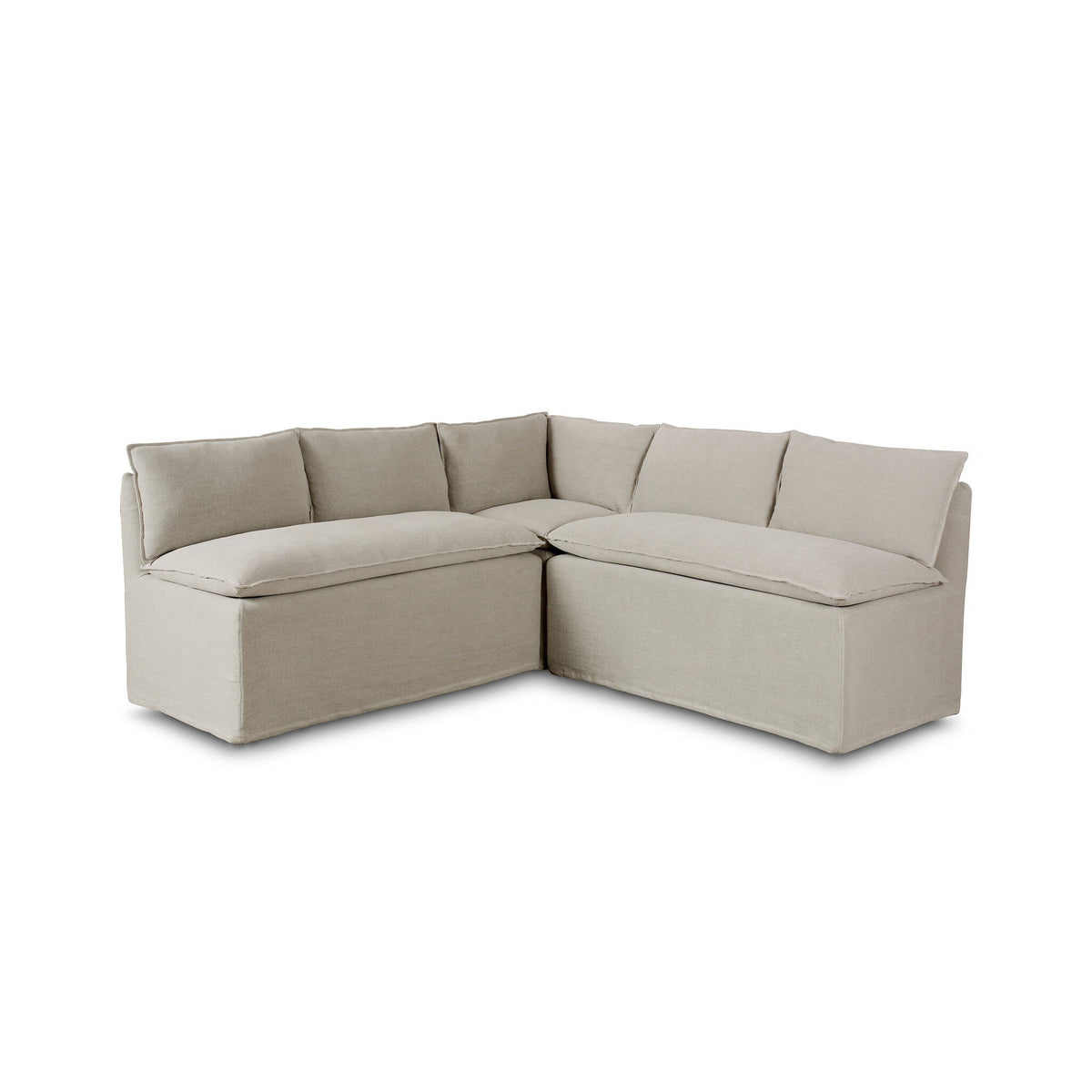 Andre Slipcover Dining Banquette, L-Shape 80"