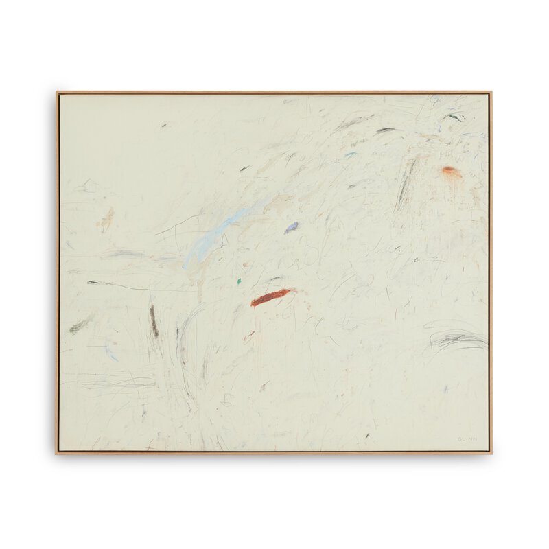 a white painting with brown border