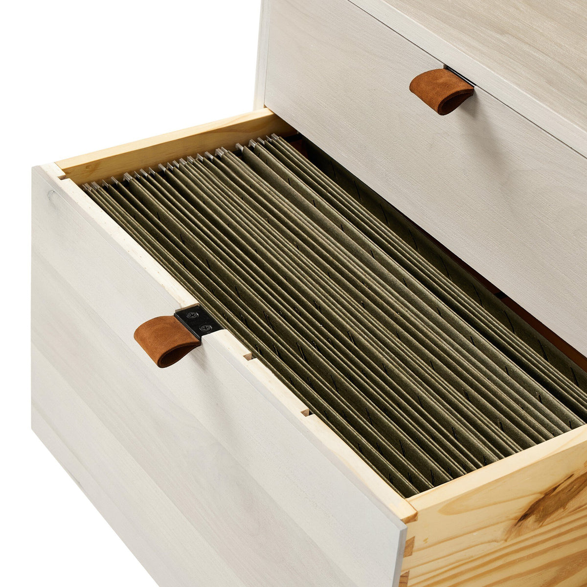 Trey Desk System With Wide Filing Cabinet
