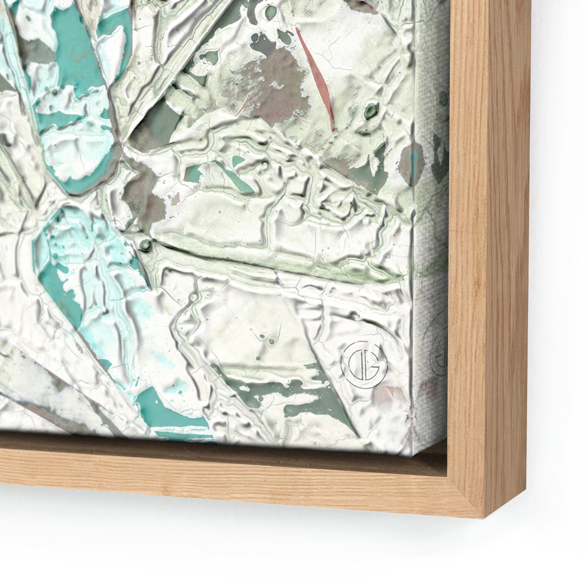 a close up of a painting