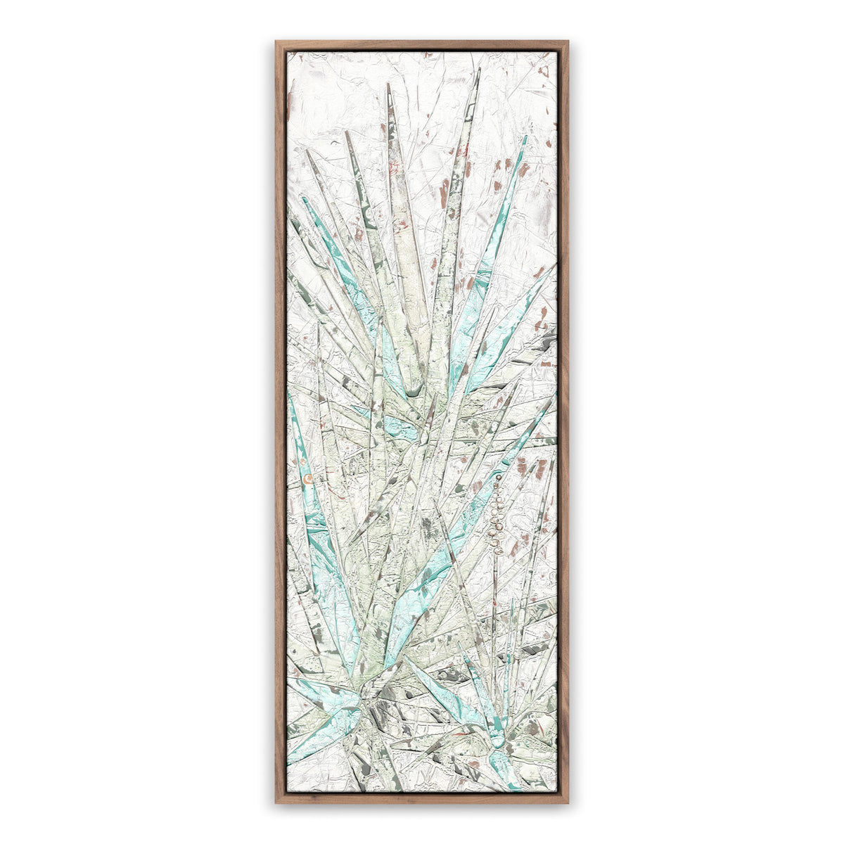 a rectangular painting with a white background