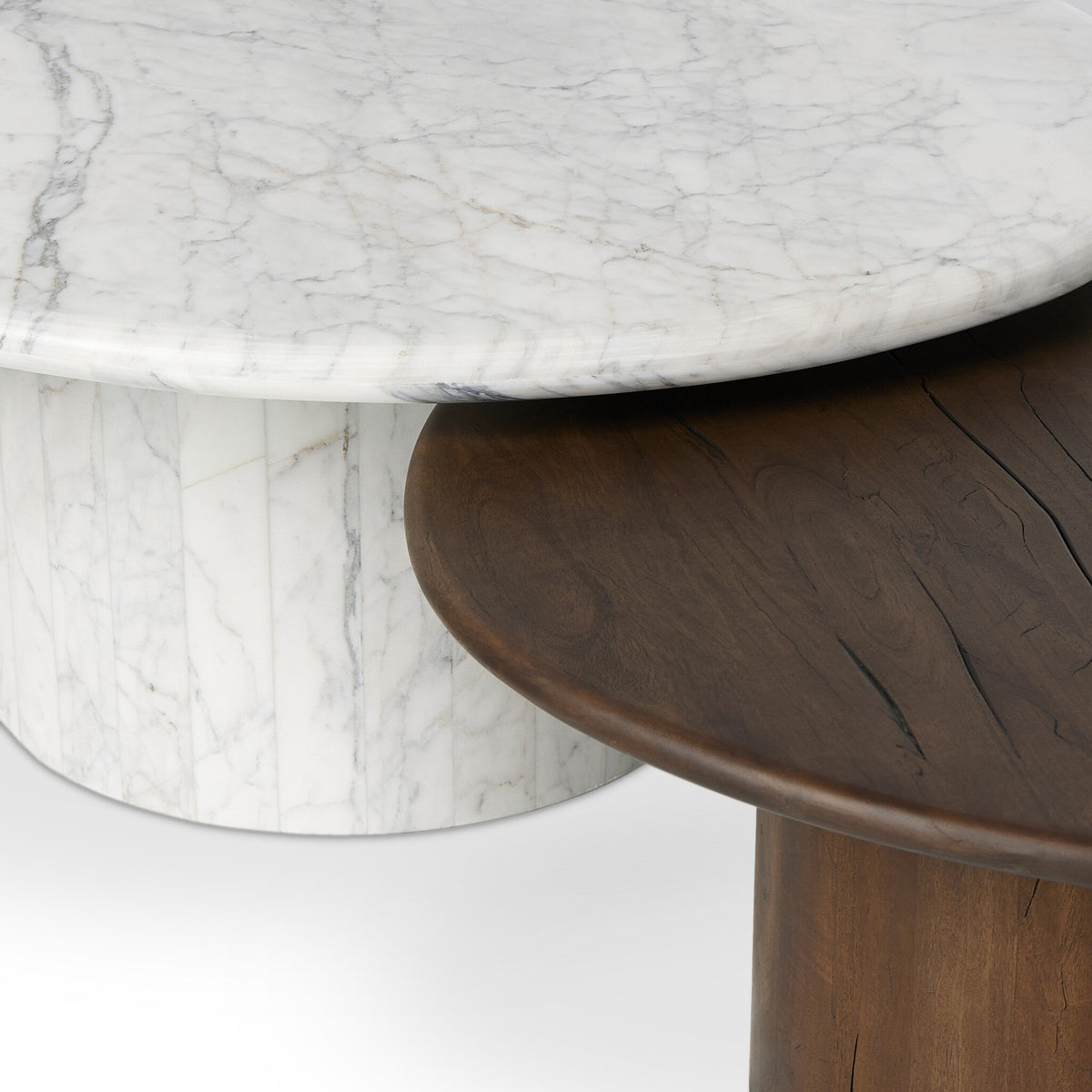 Stuart Marble Large & Wood Small Coffee Table