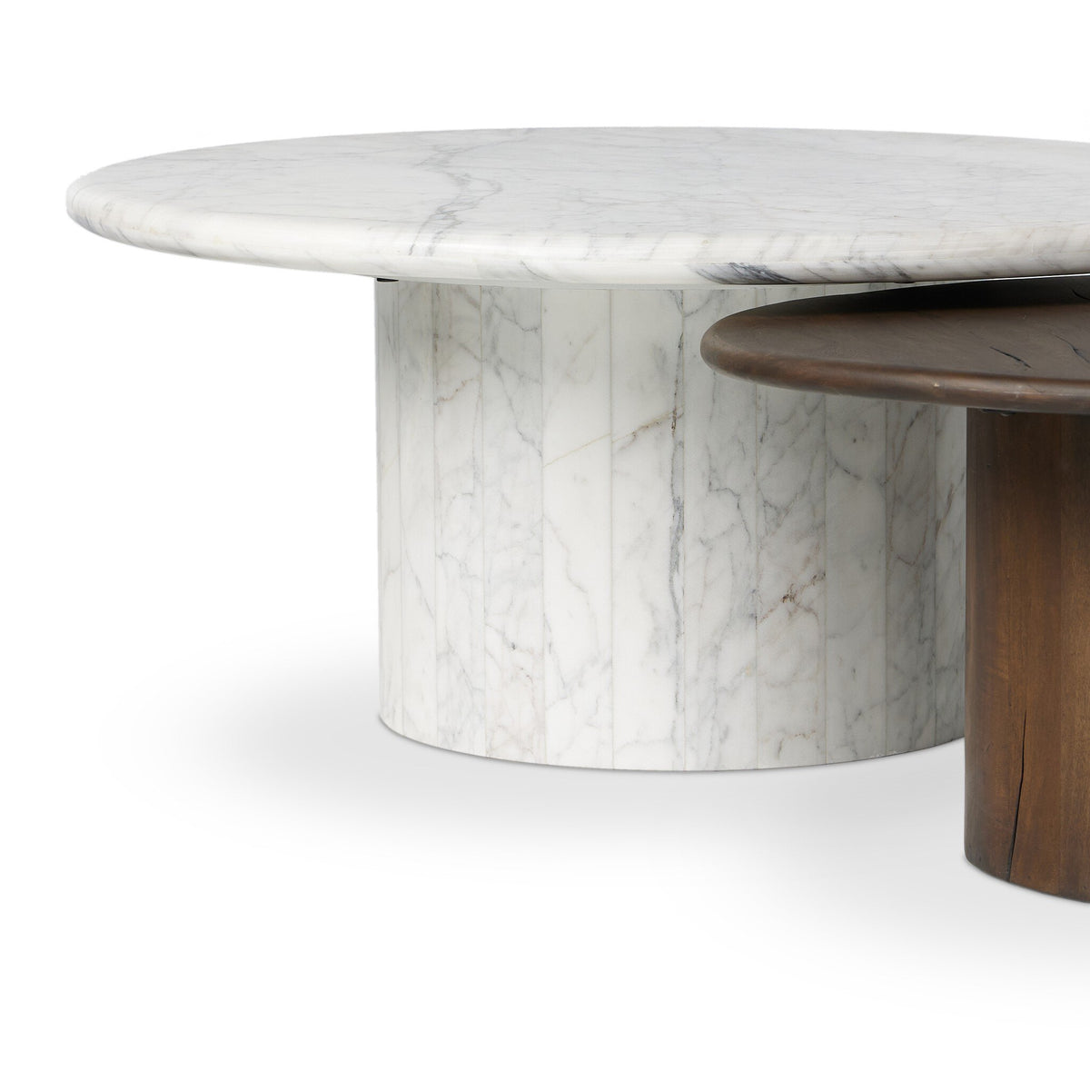 Stuart Marble Large & Wood Small Coffee Table