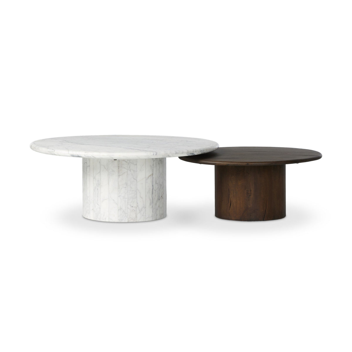 Stuart Marble Large & Wood Small Coffee Table