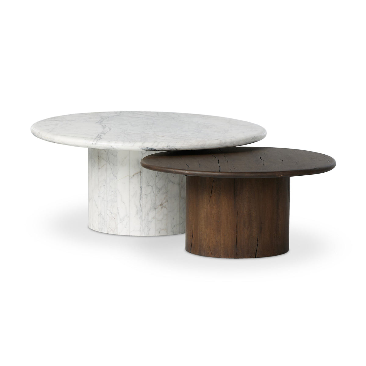Stuart Marble Large & Wood Small Coffee Table