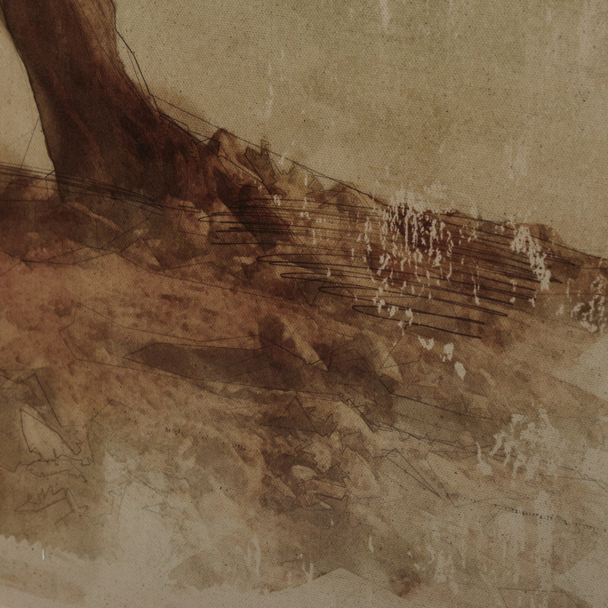 a drawing of a tree trunk