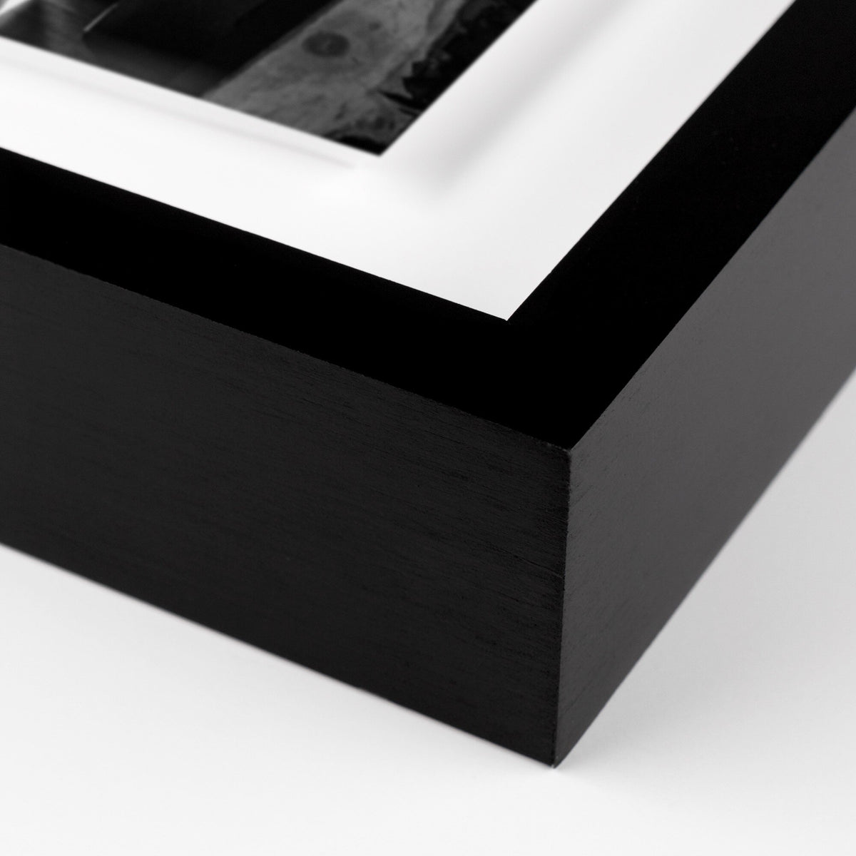 a close-up of a black and white picture frame