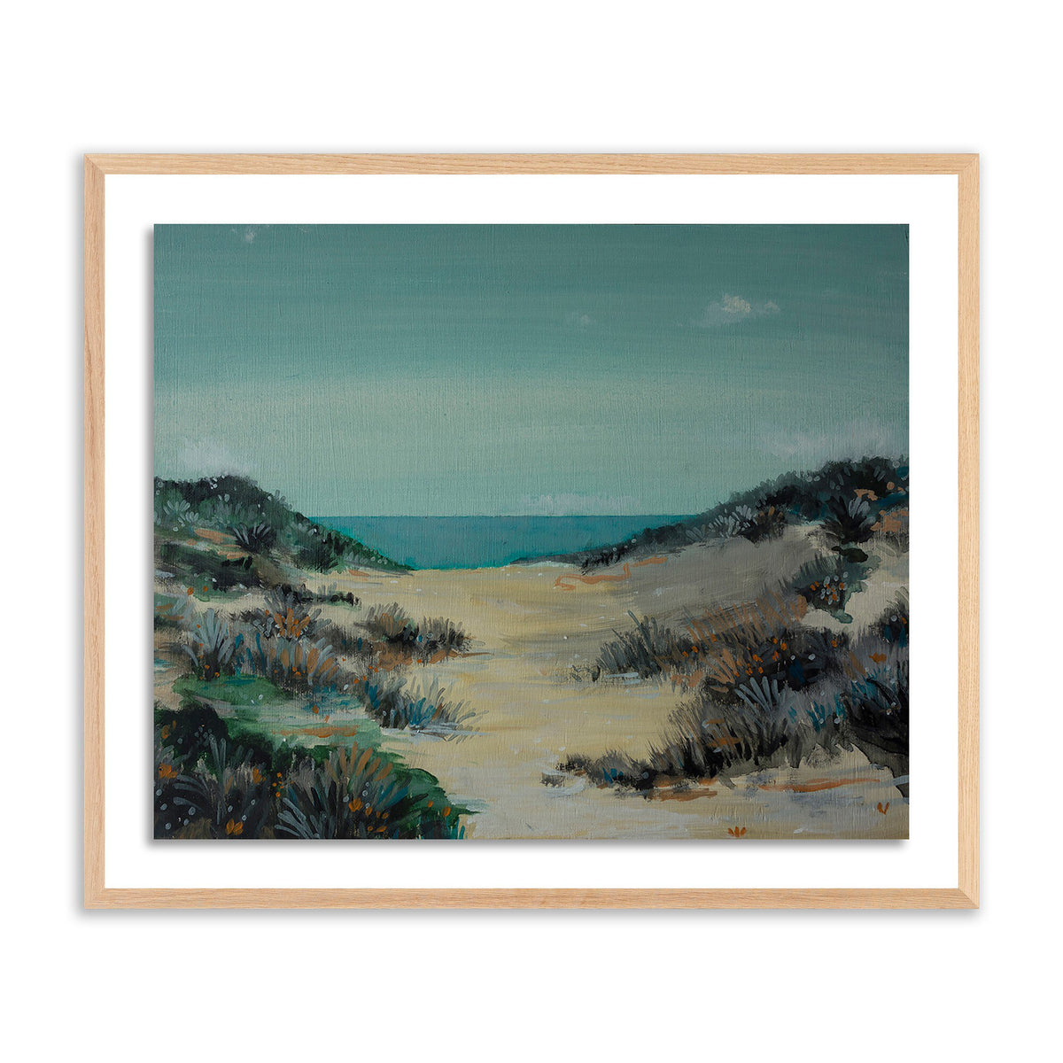 a painting of a beach