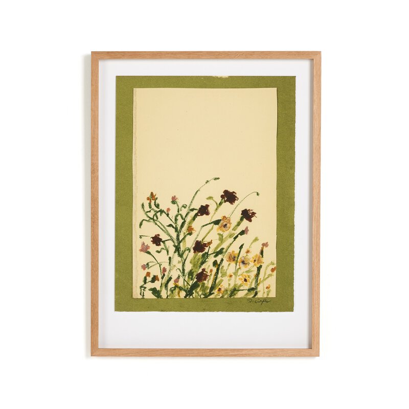 a painting of flowers in a frame