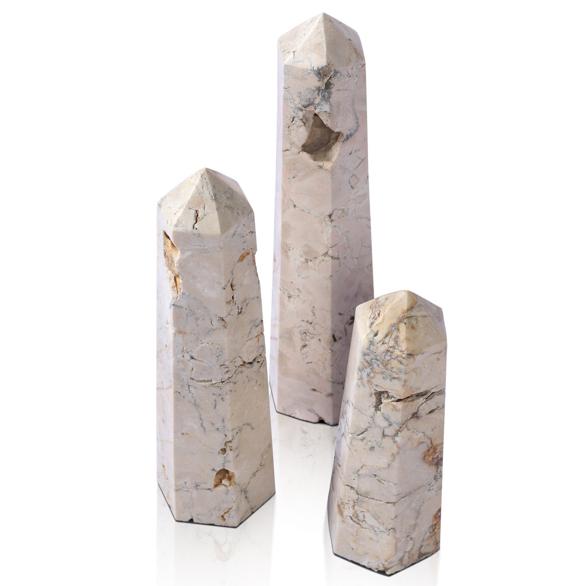 Travertine Obelisk Set