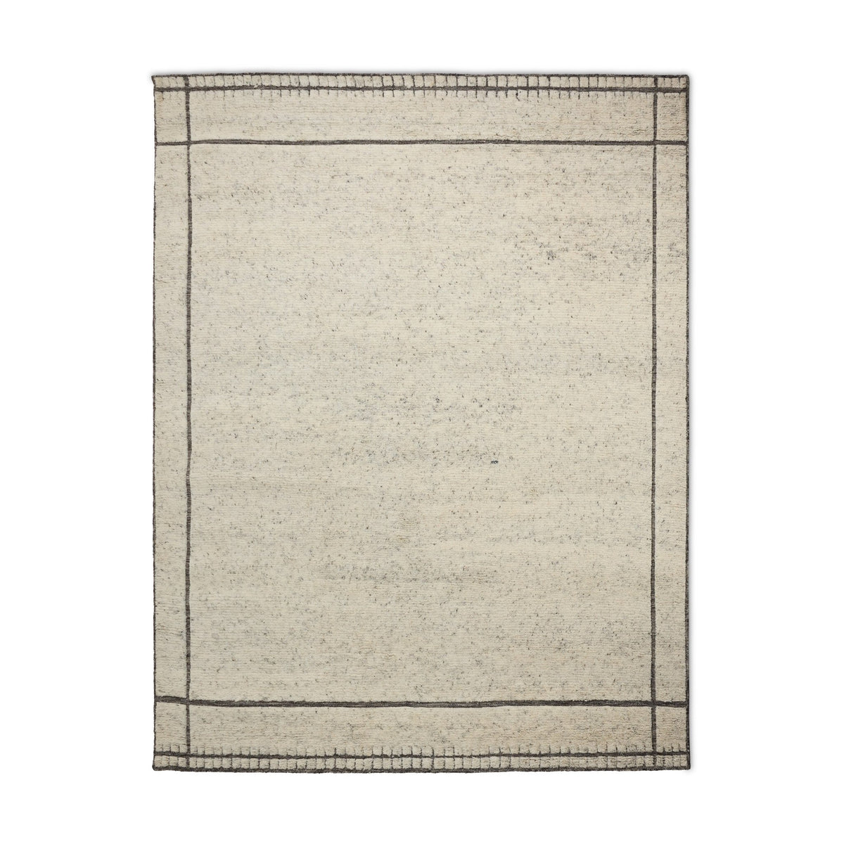 a rug with a black border