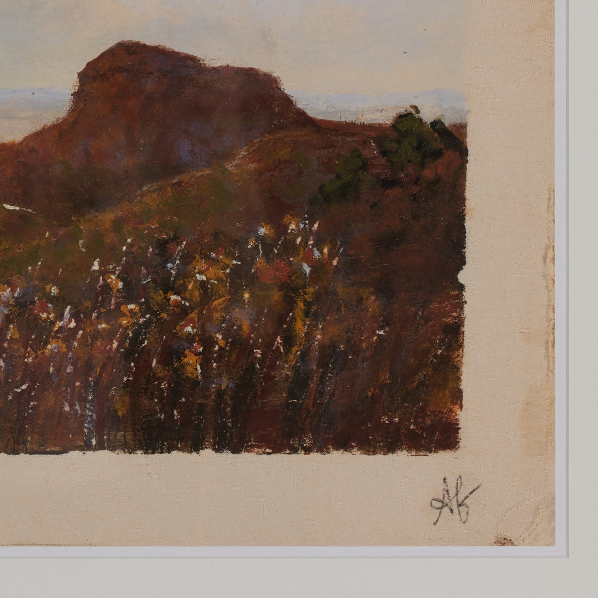 a painting of a mountain