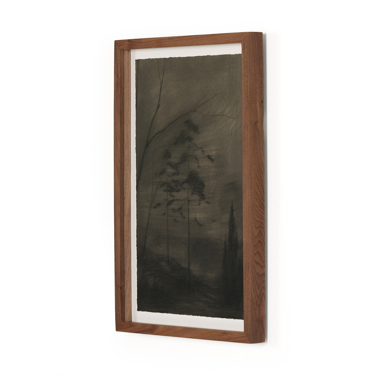 a framed picture of trees
