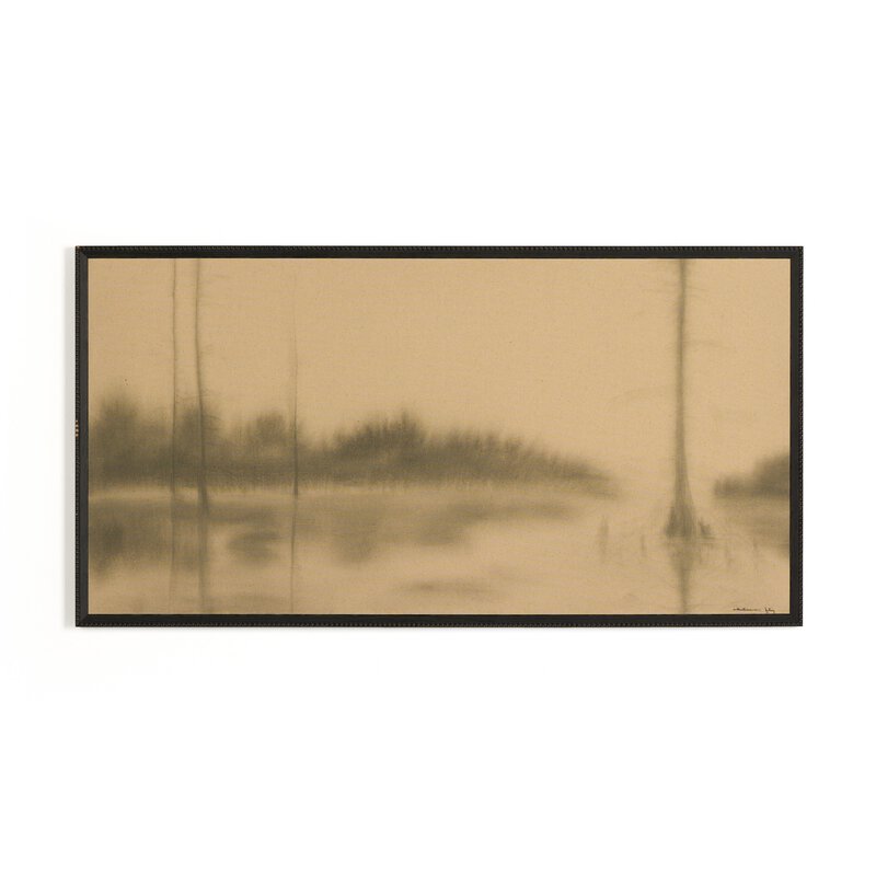 a framed picture of trees